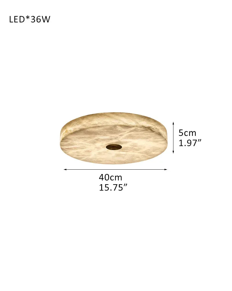 Modern Square Marble Shade Copper LED Flush Mount Ceiling Light For Living Room R-L40*H5CM L15.75"*H1.97" White + Brass Modern Ceiling lamp