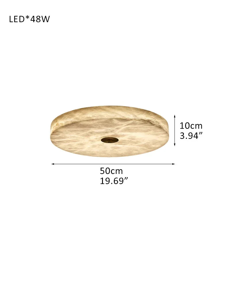 Modern Square Marble Shade Copper LED Flush Mount Ceiling Light For Living Room R-L50*H10CM L19.69"*H3.94" White + Brass Modern Ceiling lamp