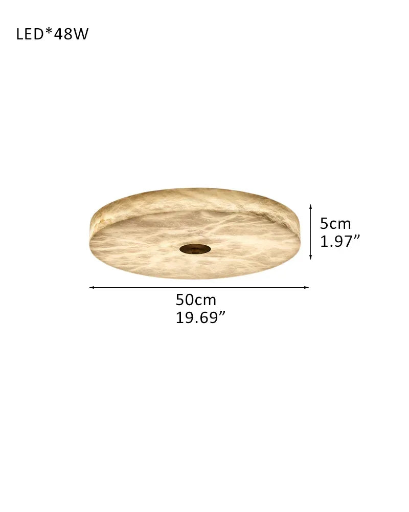 Modern Square Marble Shade Copper LED Flush Mount Ceiling Light For Living Room R-L50*H5CM L19.69"*H1.97" White + Brass Modern Ceiling lamp