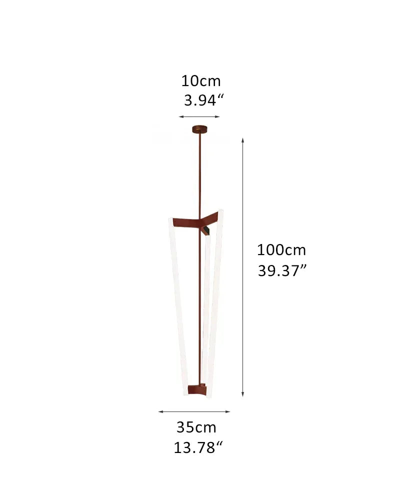 Sleek Modern Lighting Acrylic Pipeline Tube Chandelier Stainless Titanium in Red/Gold/Black D35*H100CM D13.78*H39.37" Red Modern Pendant lamp