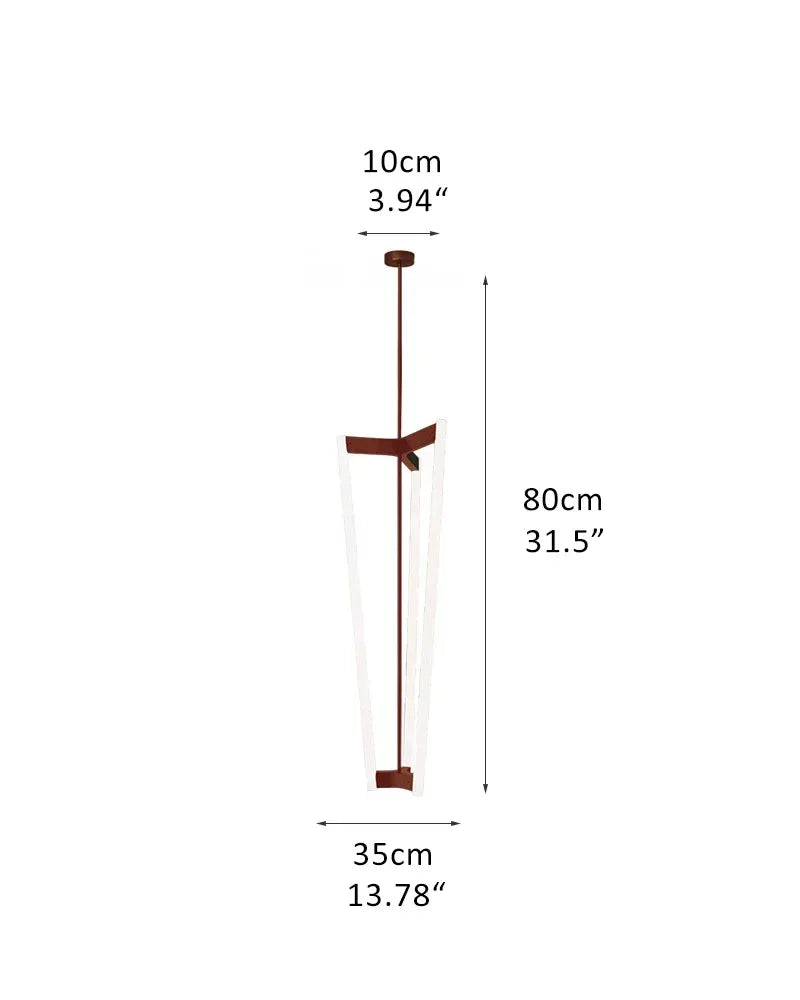 Sleek Modern Lighting Acrylic Pipeline Tube Chandelier Stainless Titanium in Red/Gold/Black D35*H80CM D13.78*H31.5" Red Modern Pendant lamp