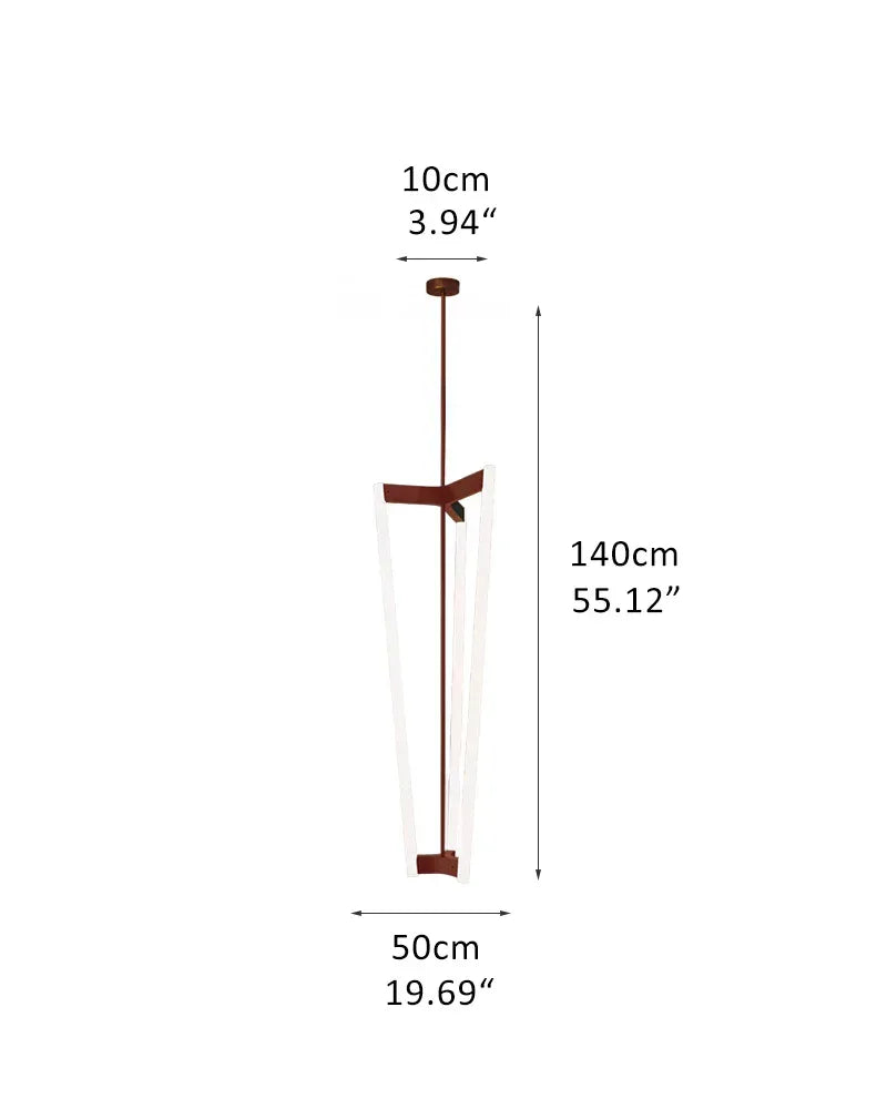 Sleek Modern Lighting Acrylic Pipeline Tube Chandelier Stainless Titanium in Red/Gold/Black D50*H140CM D19.69*H55.12" Red Modern Pendant lamp