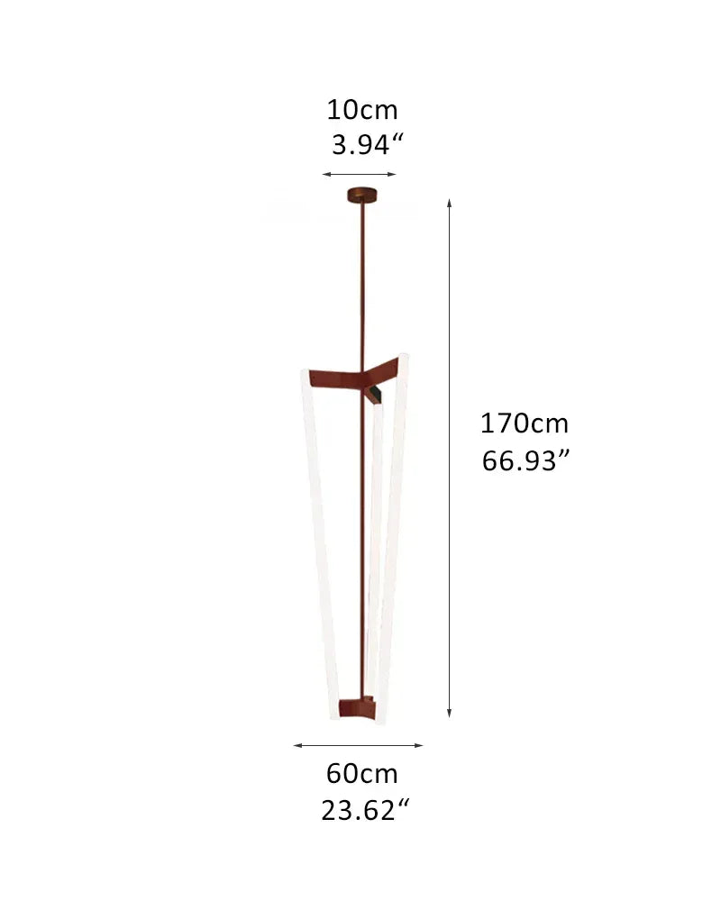 Sleek Modern Lighting Acrylic Pipeline Tube Chandelier Stainless Titanium in Red/Gold/Black D60*H170CM D23.62*H66.39" Red Modern Pendant lamp