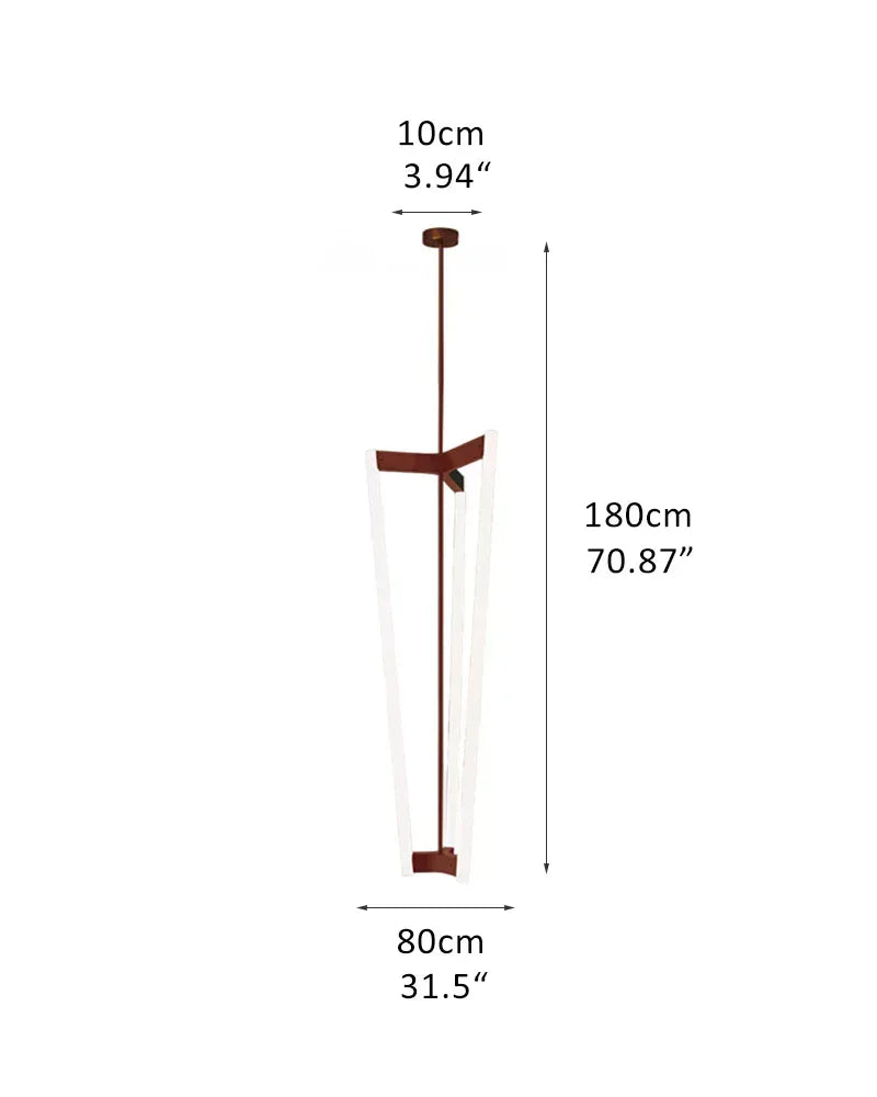 Sleek Modern Lighting Acrylic Pipeline Tube Chandelier Stainless Titanium in Red/Gold/Black D80*H180CM D31.5*H70.87" Red Modern Pendant lamp