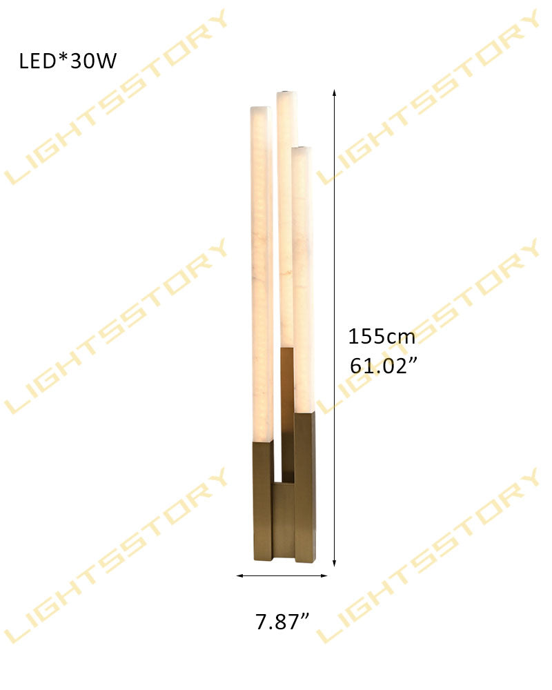 Modern Soft Glow LED Alabaster High Standing Floor Lamp use for Living Room