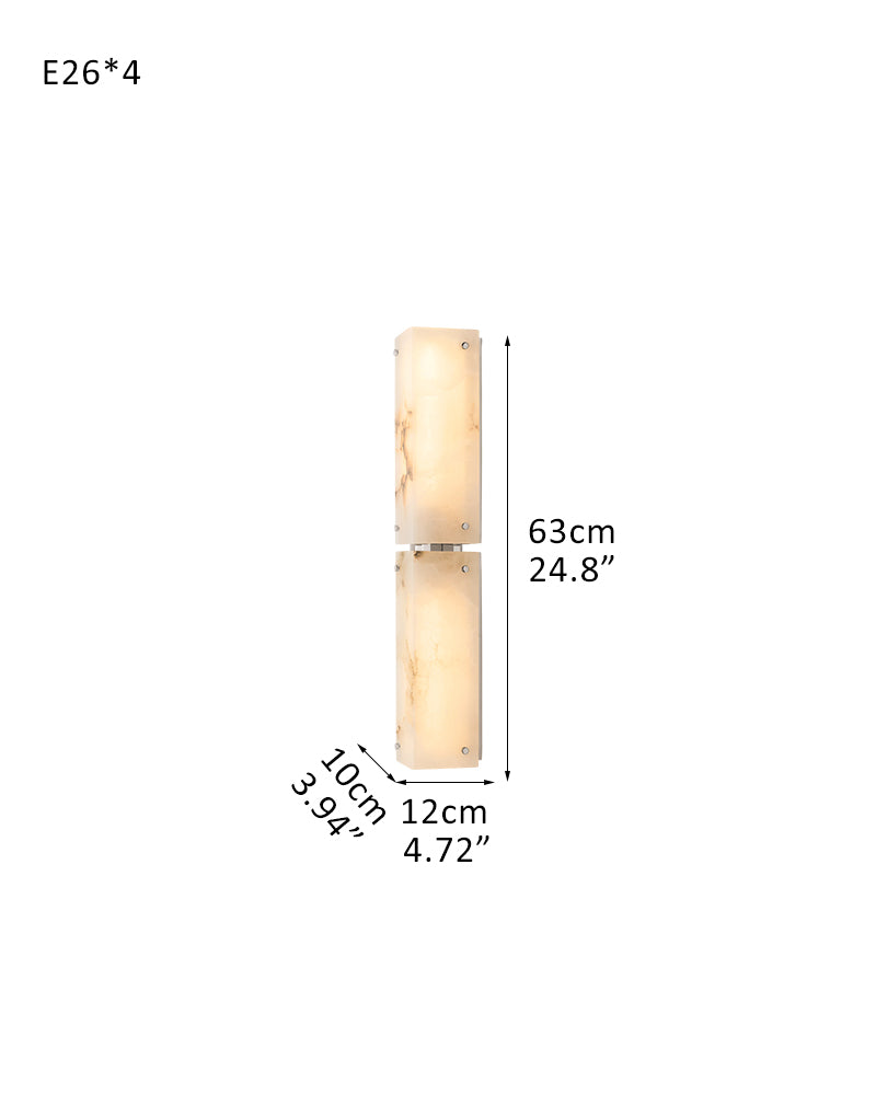 2/4-light Hand craved Alabaster Wall Sconce Light Fixture with Black Hardware