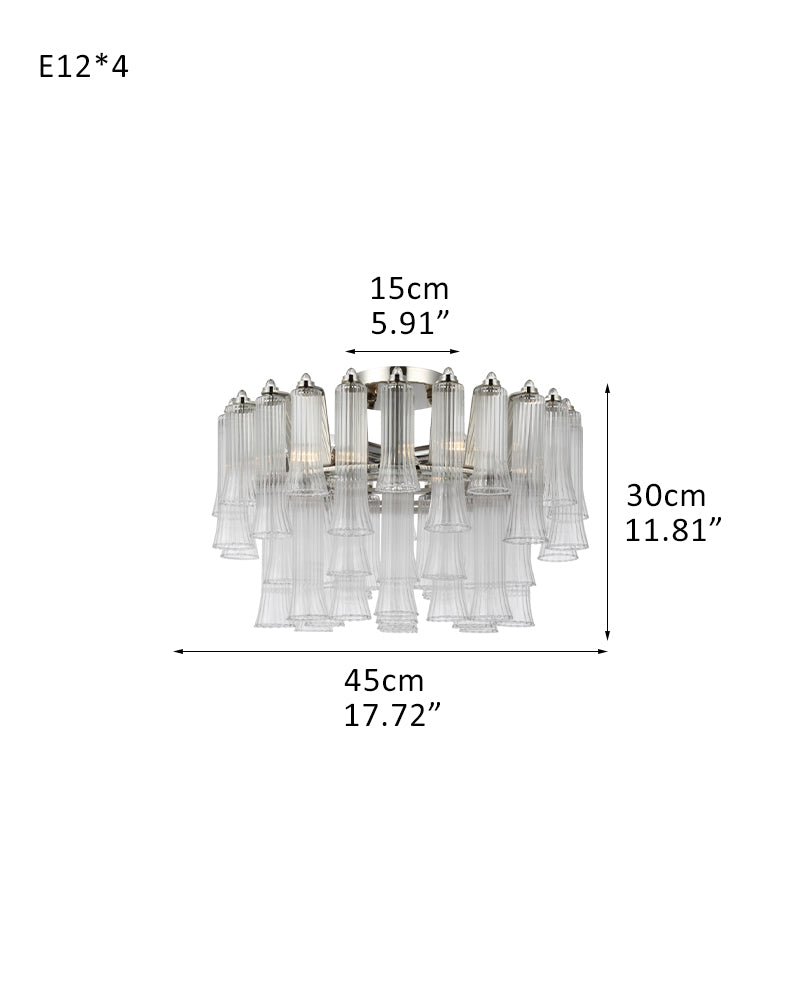 8/12 Light 40" Wide LED Lorelei Round Tiered Glass Chandelier use for Foyer Staircase
