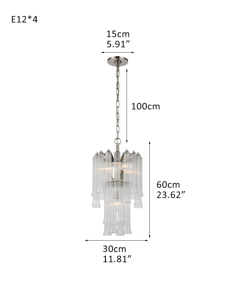 8/12 Light 40" Wide LED Lorelei Round Tiered Glass Chandelier use for Foyer Staircase