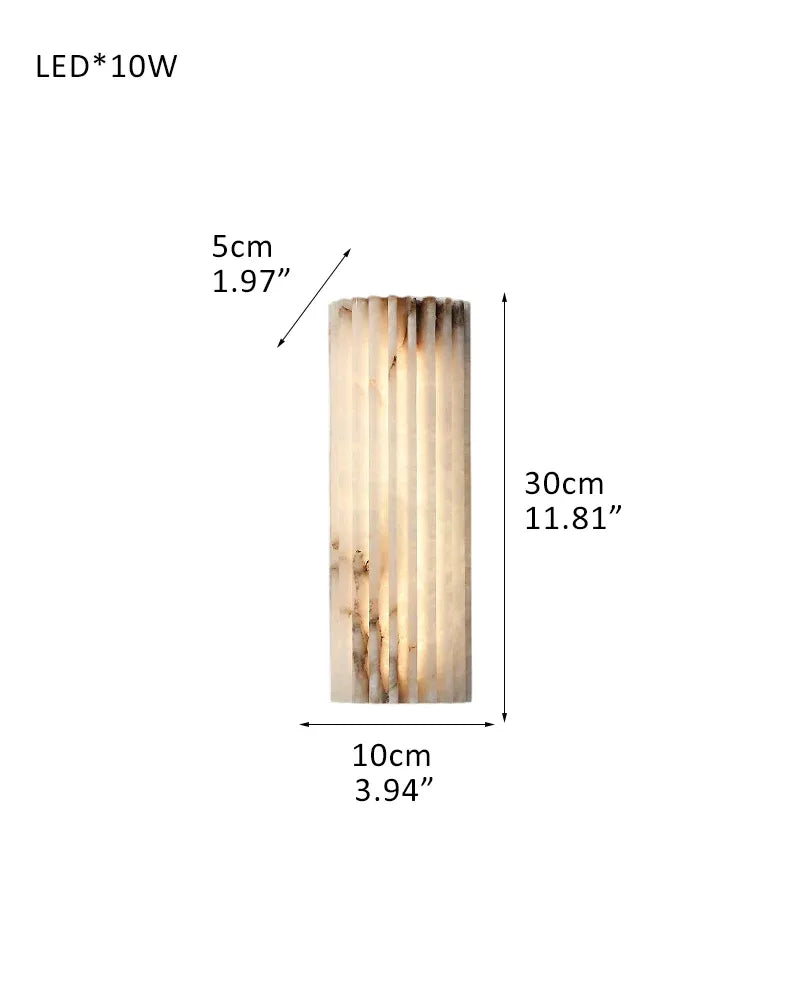 Brass Nature Stone Alabaster Hillside LED Flush Mount Wall Sconces 12" 18" Height D10*H30CM D4"*H12" White + Brass Brass Aged Wall Sconces