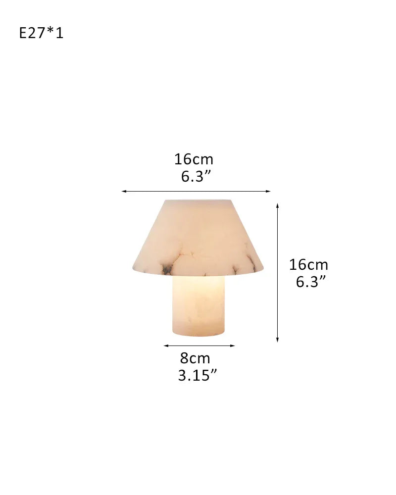 Stylish Petra Luxe Delicate Stylish Mushroom Fitz Alabaster Table Lamp for home collection D16*H16CM D6"*H6" White Modern Table lamp