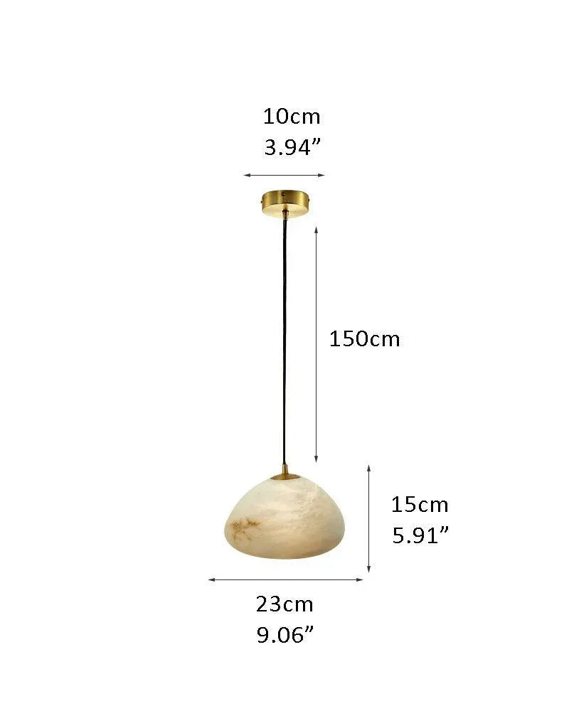 Modern Cluster Design LED Nature Stone Alabaster Pebble Small Pendant Light A-D23*H15CM D9.06*H5.91" White + Brass Vintage Simple Pendant Lamp