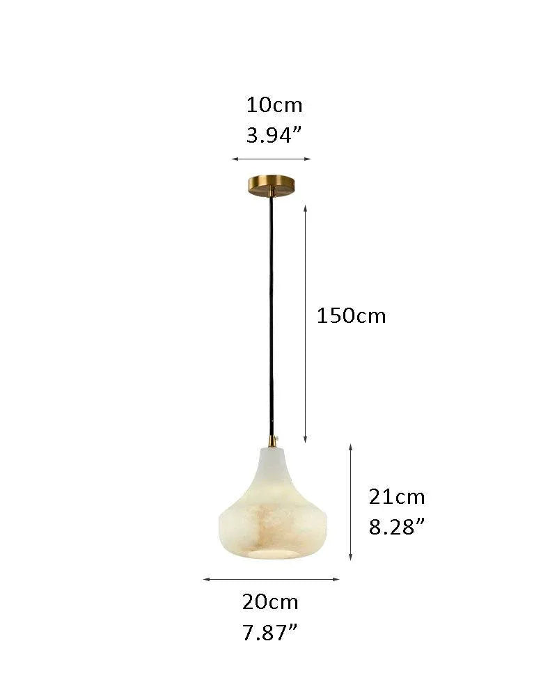 Modern Simple White Natural Alabaster Dimming Pendant lamp for Home decor D-D20*H21CM D7.87*H8.26" White + Brass Modern Pendant lamp