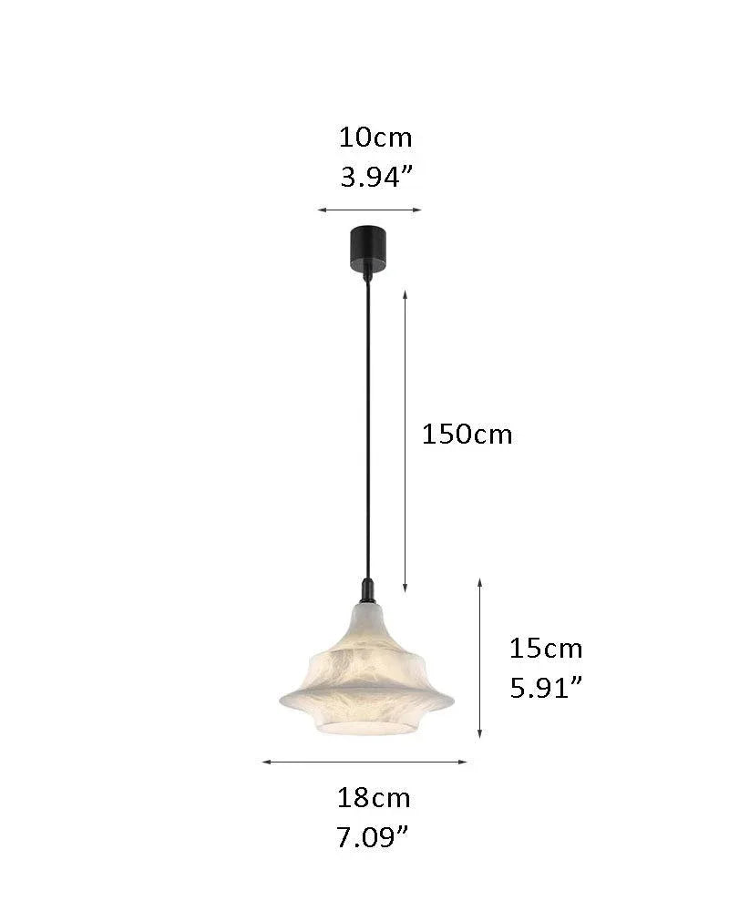 1-light White Alabaster Ceiling Pendant Lamp | Elegant Soft Dimmable Brightness E-D18*H15CM D7.09*H5.51" White Vintage Simple Hanging Lamp