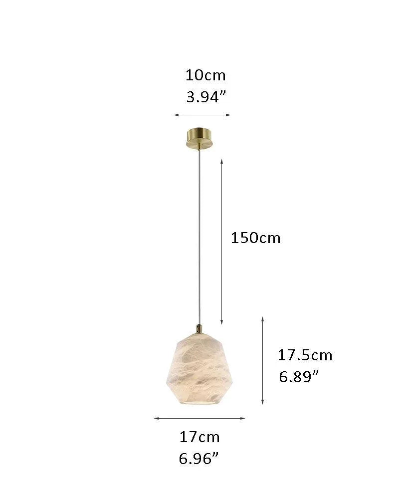 1-light White Alabaster Ceiling Pendant Lamp | Elegant Soft Dimmable Brightness F-D17*H17.5CM D6.69*H6.89" White Vintage Simple Hanging Lamp