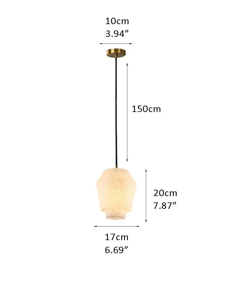 Modern Simple White Natural Alabaster Dimming Pendant lamp for Home decor F-D17*H20CM D6.69*H7.87" White + Brass Modern Pendant lamp