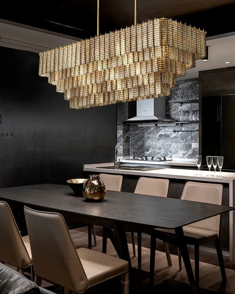 3-tier Clear & Smoke Ridged Glass Sirene Collection LED Wall Light Fixtures Wide 17" Flush Mounted Wall Sconce Lamp