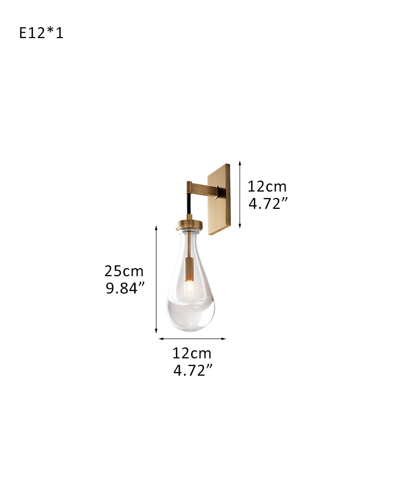 Aged Brass Floating Raindrop Hand Blown Crystal Linear Cluster Chandelier Wide 54"