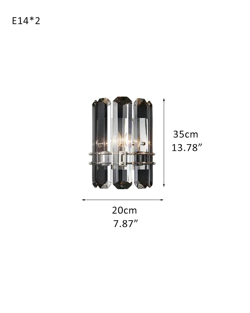 Double Bathroom Vanity LED Crystal Dimmable Wall Light Fixture Wide 8" Black/Brass/Chrome Metal L20*H35CM L7.87"*H13.78" Chrome(Silver) Flush Mounted Wall Sconce Lamp