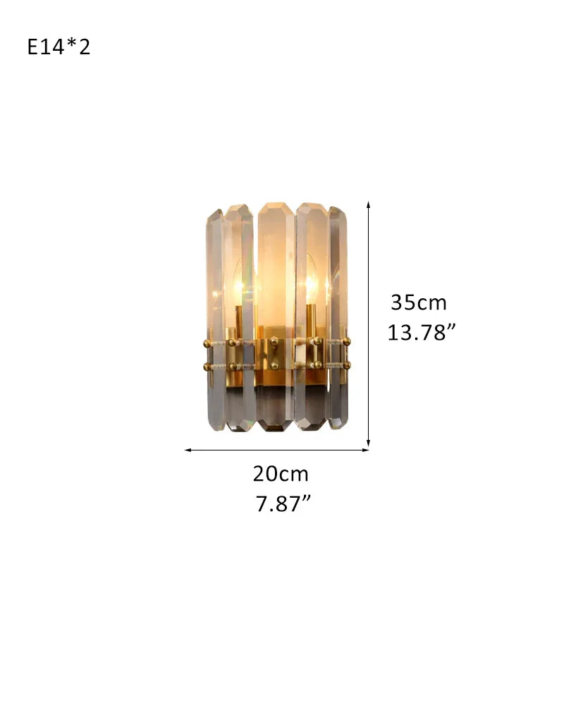 Double Bathroom Vanity LED Crystal Dimmable Wall Light Fixture Wide 8" Black/Brass/Chrome Metal L20*H35CM L7.87"*H13.78" Brass Flush Mounted Wall Sconce Lamp