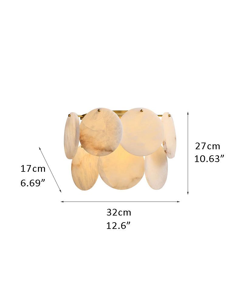 Measurements of large LED chandelier with Spanish marble shell