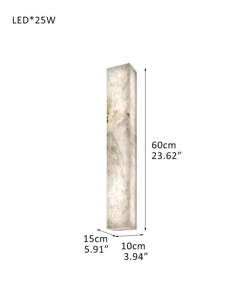 Amercian Vintage LED square Spanish Marble wall sconce lamp 6" 10W 15W D15*H60CM D5.91*H23.62" White Flush Mounted Wall Sconce Lamp