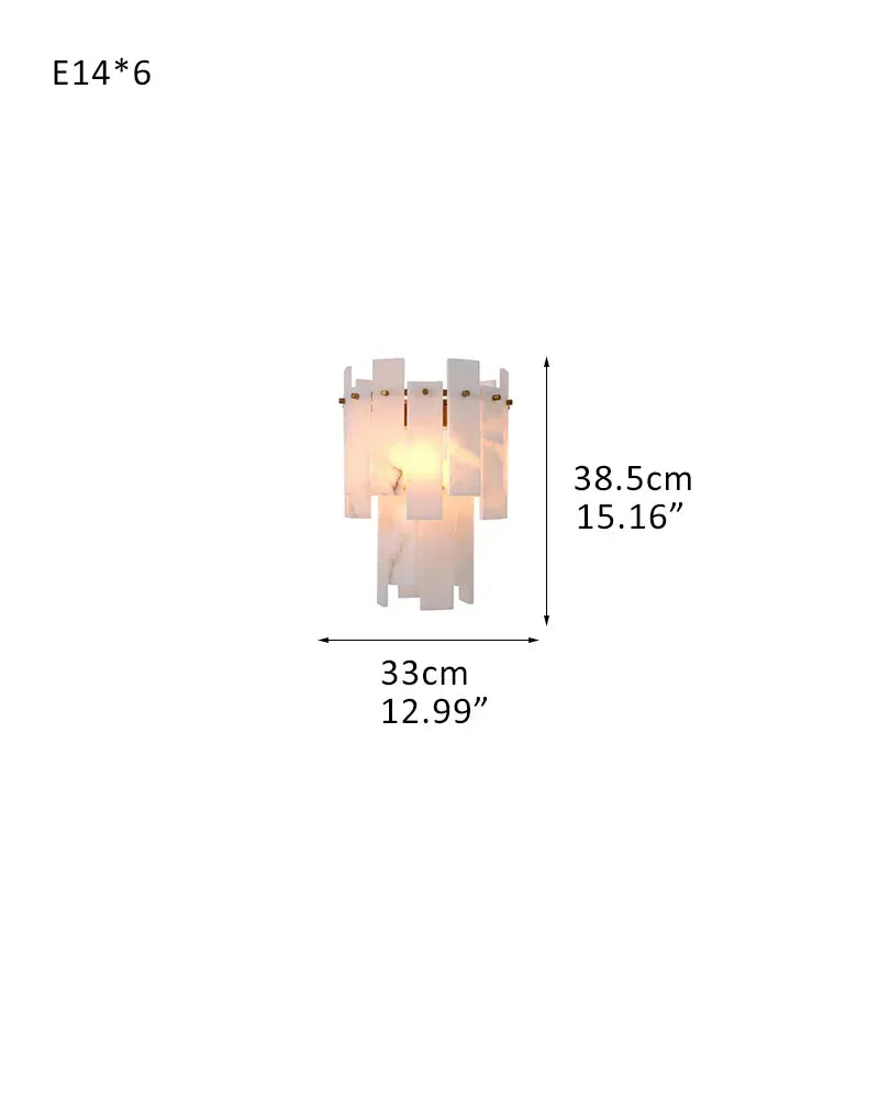 3/5/7-light Tired Alabaster marble Cluster Chandelier 13" with adjustable chain W-1-light-D33*H38.5CM D12.99“*H15.16" Brass Luxury Modern Chandelier