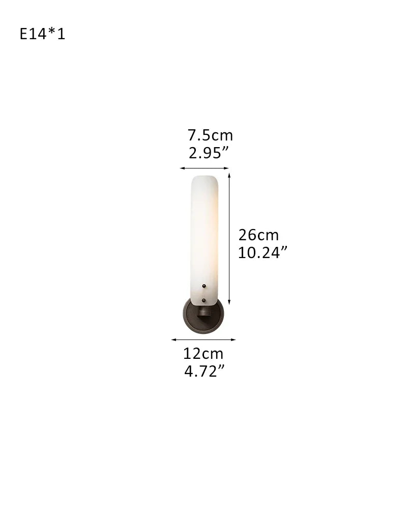 Aged Unique Brass/Black Platiere Linear Glass Wall Ssonces for entryways Single-D7.5*H26CM D2.95*H10.24" White + Black Modern Art Design Wall Lamp