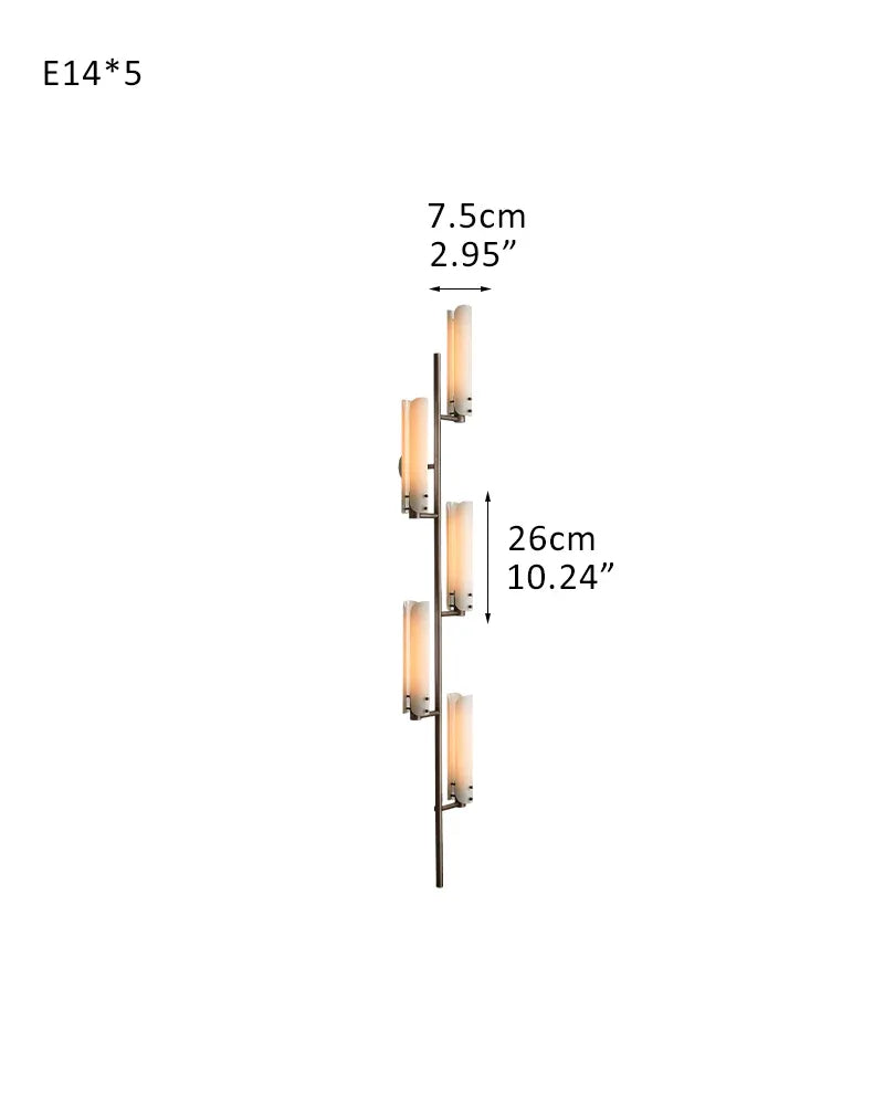 Aged Unique Brass/Black Platiere Linear Glass Wall Ssonces for entryways Fifth-D7.5*H26CM D2.95*H10.24" White + Black Modern Art Design Wall Lamp