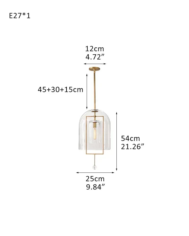 Amalfi Series Architectural Chandelier | Sculptural Orb Hand-Blown Glass and Brass Hardware, Premium Brass finish for Modern Dining Rooms and Entryways 1-light-D25*H40CM D9.84"*H15.75" Brass American Vintage chandelier lamp