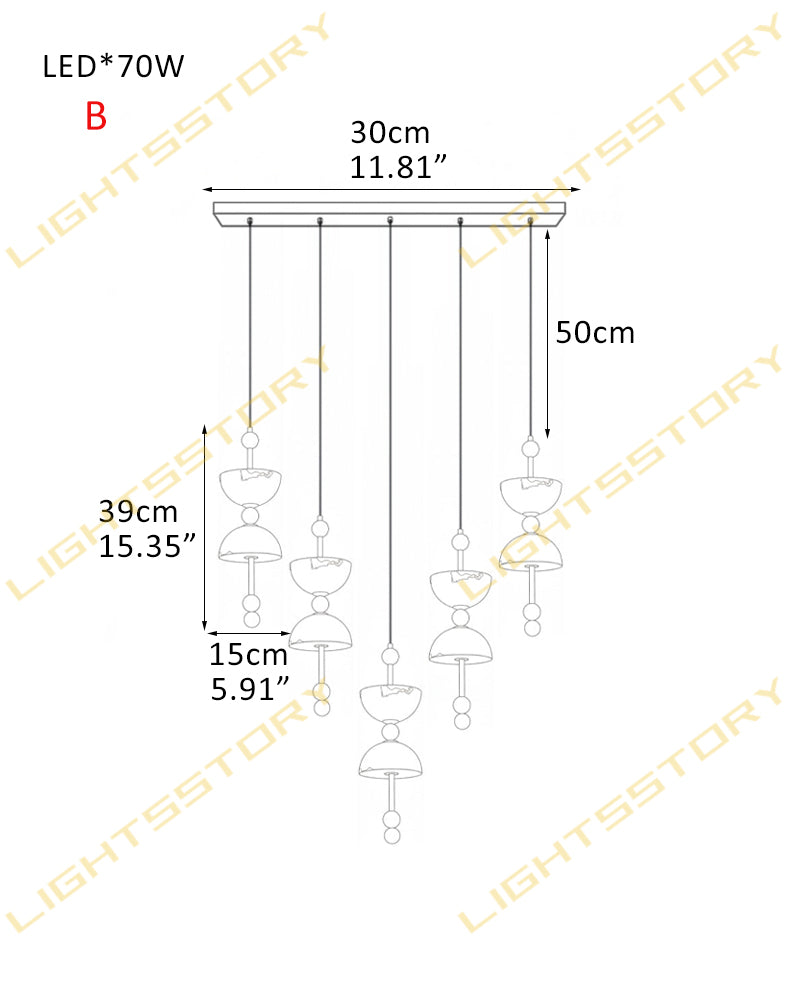 LightsStory Alabaster Bowl Cluster Pendant Light - 1 to 9 Lights