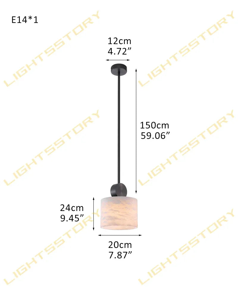 Elegant Adjustable Cable Brass/Black Alabaster Round Pendant Lamps for Dining room Modern Pendant lamp