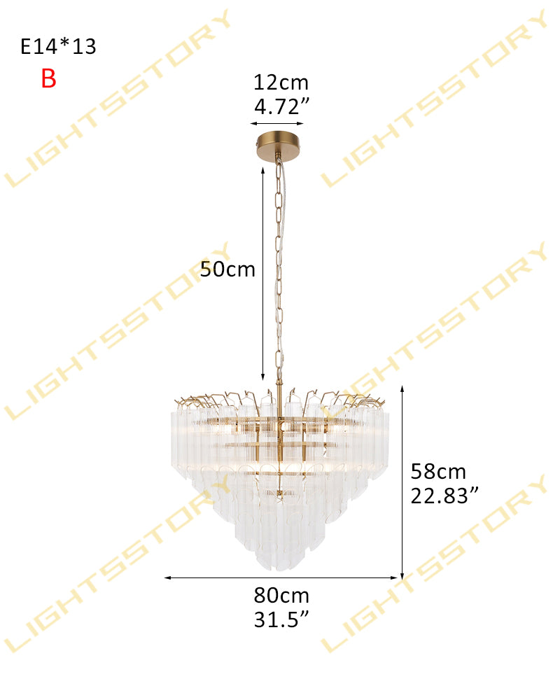 LightsStory Statement Multi-Tier Circular Cone Pendant Light - Tubular Glass