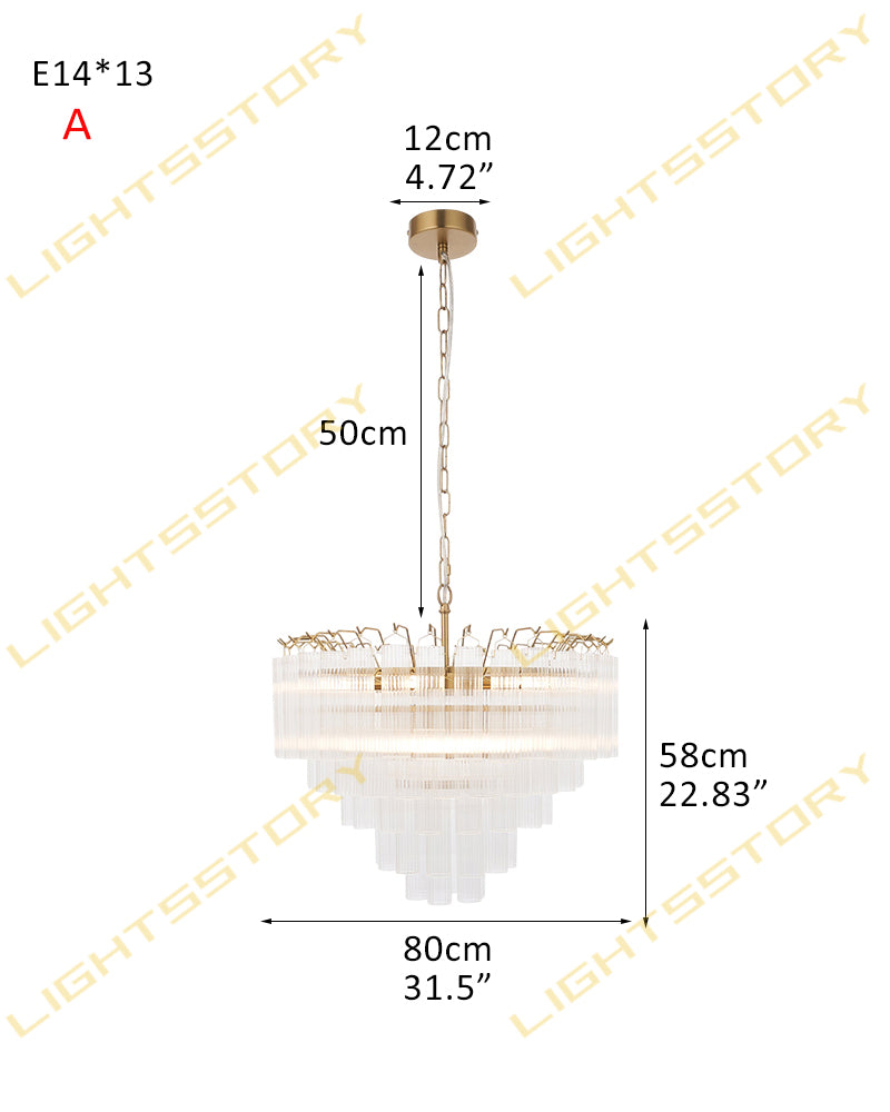 LightsStory Statement Multi-Tier Circular Cone Pendant Light - Tubular Glass