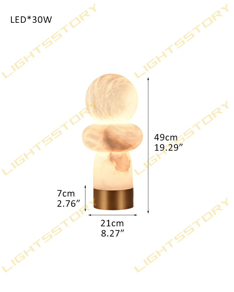 LightsStory Alabaster Geometric Table Lamp - Layered Heritage Brass