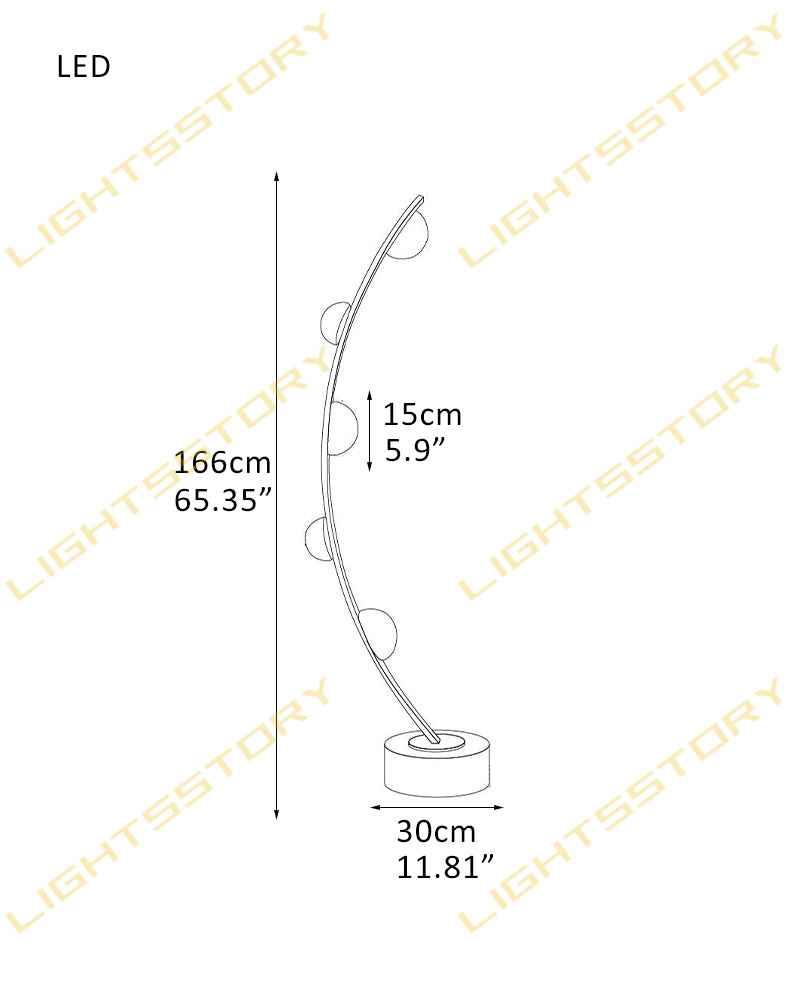 LightsStory Alabaster Curved Floor Lamp - Semi-spherical White Marble