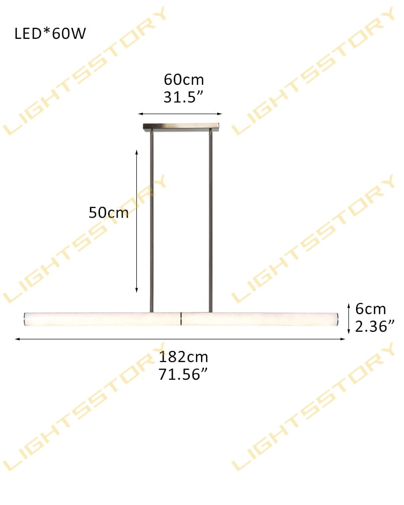 Capri Series Geometric Pendant Light | Cylindrical Solid Natural Marble with Copper Accents, Natural Copper Oxidation for Modern Kitchen Islands and Dining Areas L182*H6CM L71.65"*H2.36" Brass Modern Pendant lamp