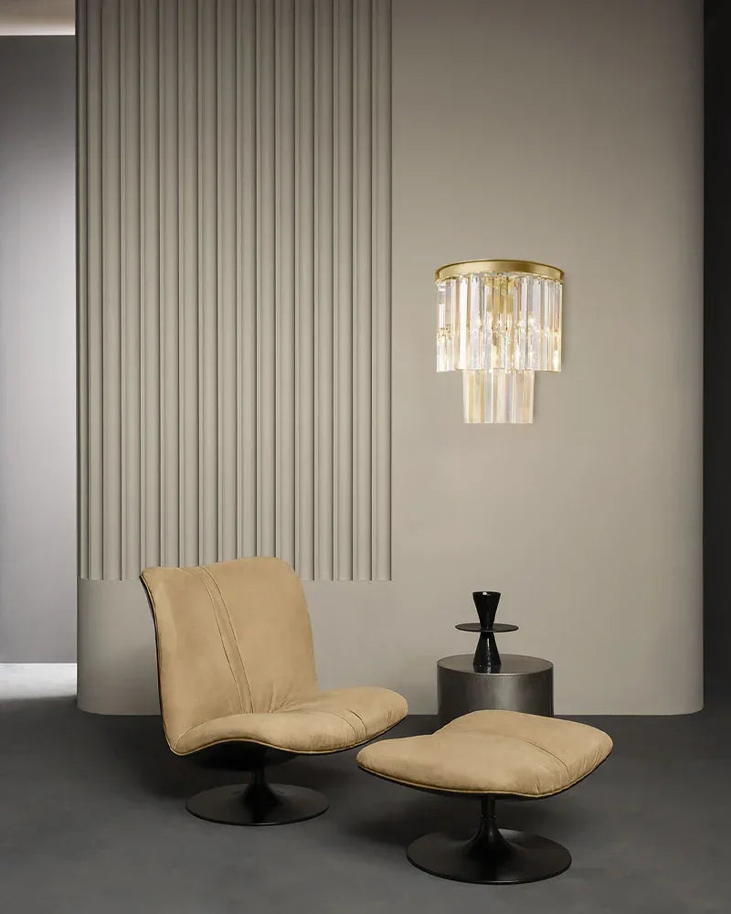 Modern 3-tiered Metal Crystal Wall Light Fixture for Bedroom/Living Room/Hallway Flush Mounted Wall Sconce Lamp