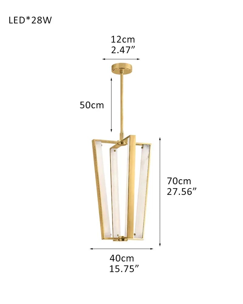 Edgemere Series Geometric Linear Pendant Light | Linear Architectural Natural Alabaster Light Panels, Modern Brass and Black finish for Kitchen Islands and Dining Rooms 4-light-D40*H70CM D15.8"*H27.6" Brass Modern Pendant lamp