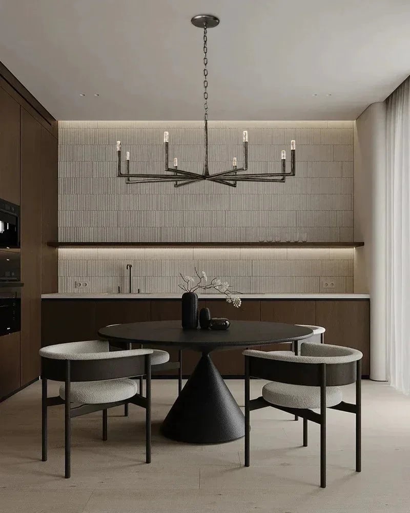 Elmsworth Series Architectural Chandelier | Tapered Silhouette Hand-Hammered Forged Brass & Iron, Warm Brushed Copper & Matte Black for Living Rooms and Dining Areas American Vintage chandelier lamp