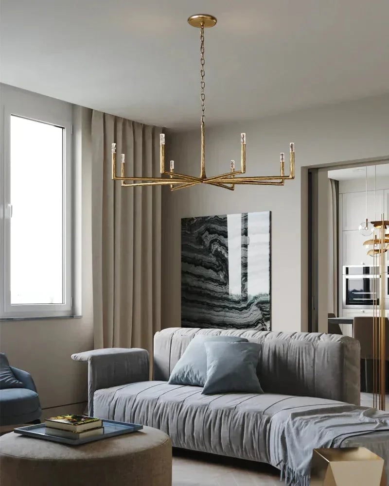 Elmsworth Series Grand Chandelier | Tapered Silhouette Hand-Hammered Forged Wrought Iron, Antique Black or Brushed Copper finish for Great Rooms and Grand Dining Halls American Vintage chandelier lamp
