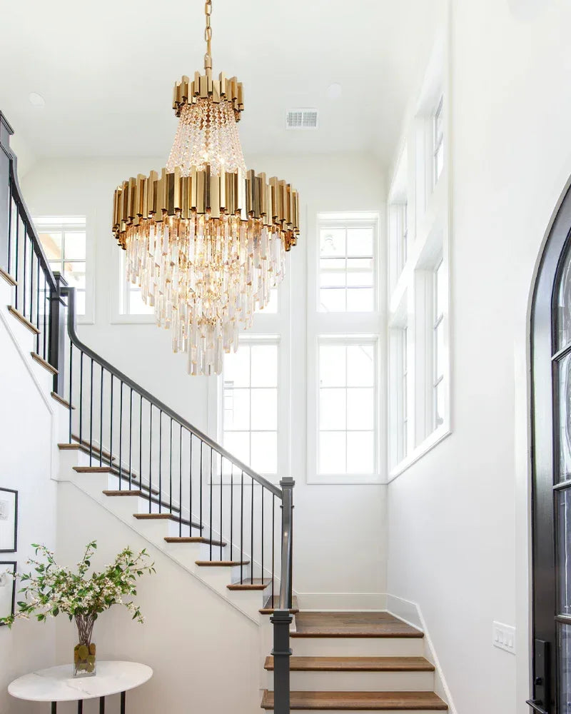 Luxury Gold Stainless Steel Round Crystal Chandelier 8/12/18/27 lights Luxury Modern Chandelier