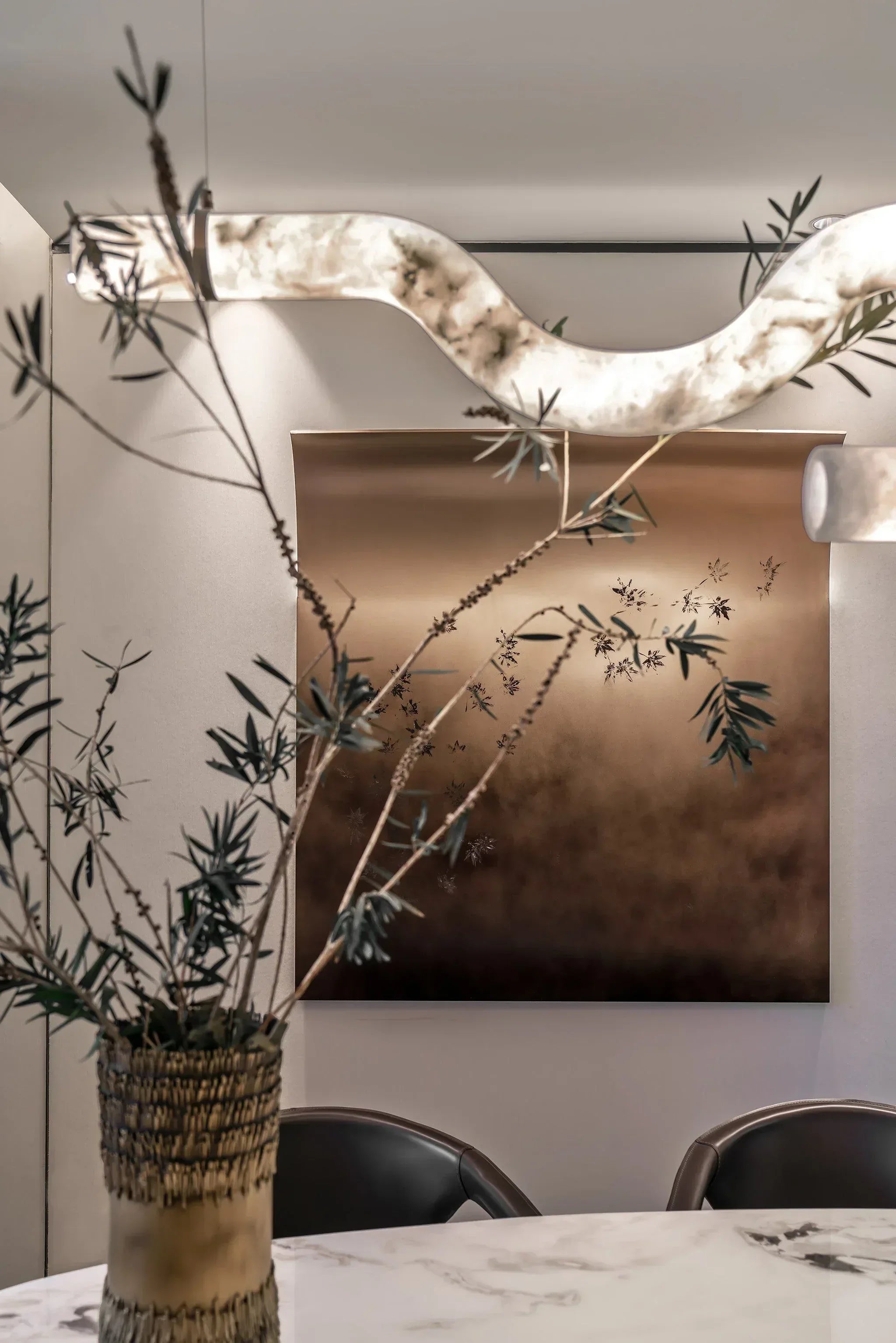 Minimalist Long Cord Ceiling Pendant Alabaster Lighting | 120/150cm Length American chandelier