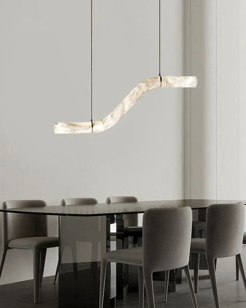 Minimalist Long Cord Ceiling Pendant Alabaster Lighting | 120/150cm Length American chandelier