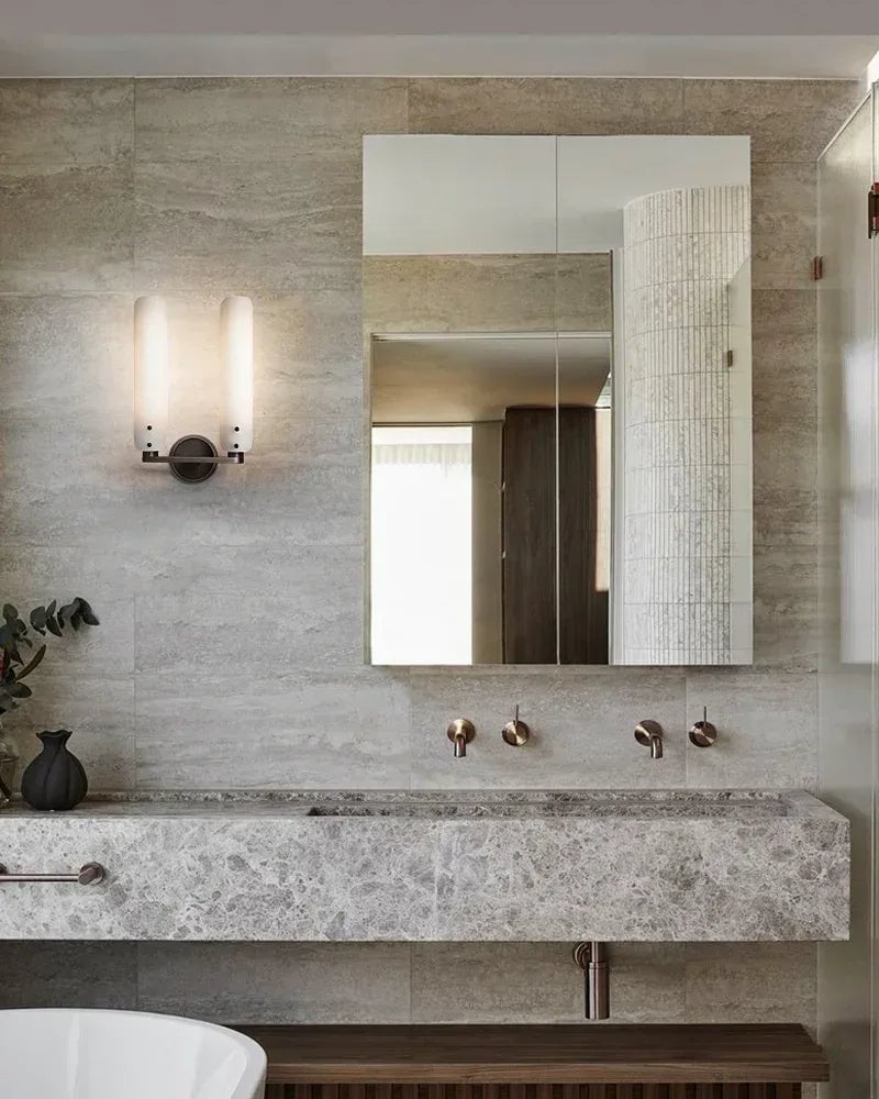 Knightsbridge Series Geometric Chandelier | Circular Solid Brass and Handmade Frosted Soda-Lime Glass, Artisan Patina Finish for Dining Rooms and Entryways American chandelier