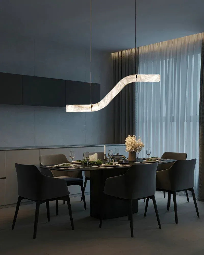 Minimalist Long Cord Ceiling Pendant Alabaster Lighting | 120/150cm Length American chandelier