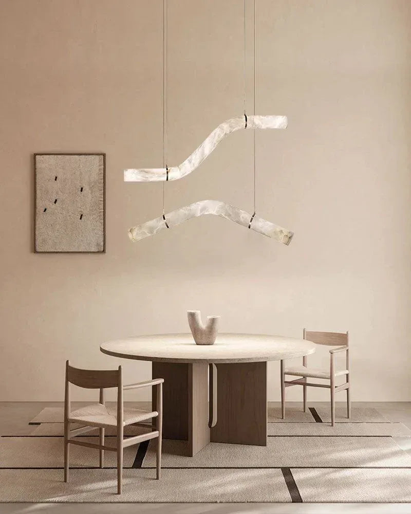 Minimalist Long Cord Ceiling Pendant Alabaster Lighting | 120/150cm Length American chandelier
