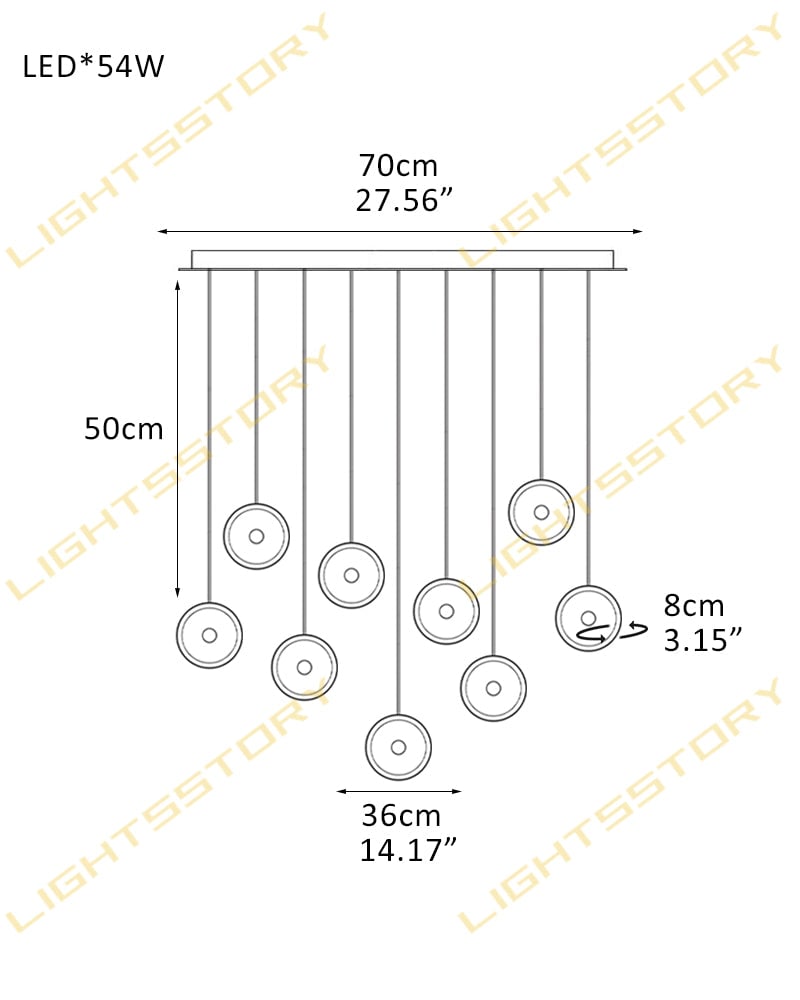 Lausanne Disc Alabaster Cluster Chandelier. Round Cluster Diffusers. Metal Rod Framework in Aged Brass and Black finish for Kitchen Islands, Entryways, and Dining rooms 9 light-D36*H8CM D14.17"*H3.15"-L Modern Pendant lamp