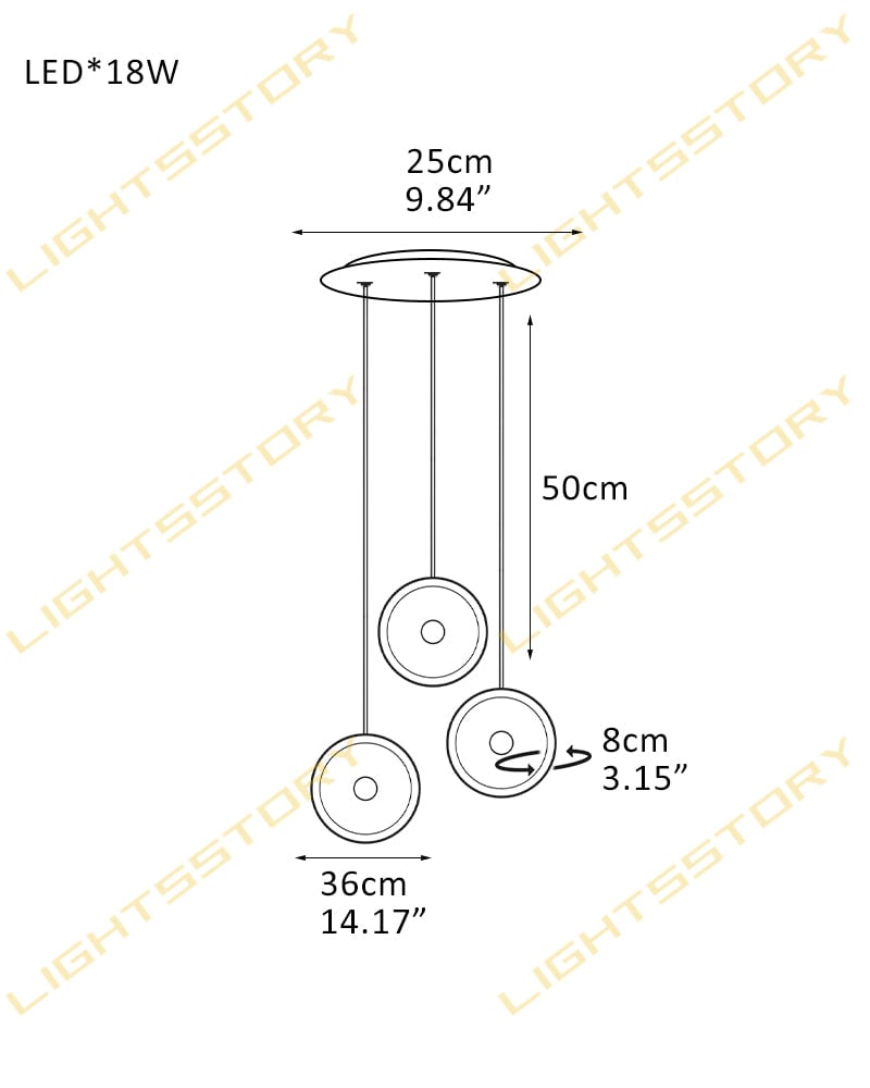 Lausanne Disc Alabaster Cluster Chandelier. Round Cluster Diffusers. Metal Rod Framework in Aged Brass and Black finish for Kitchen Islands, Entryways, and Dining rooms 3 light-D36*H8CM D14.17"*H3.15"-R Modern Pendant lamp