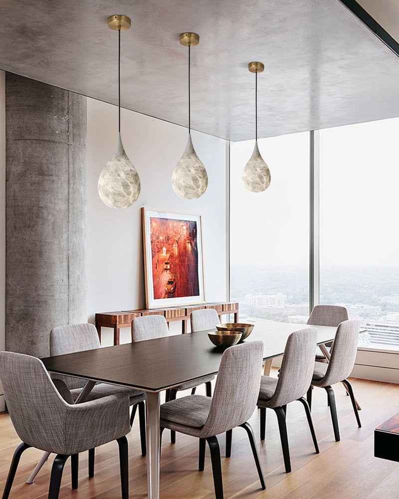 LightsStory Series Ethereal Pendant Light | Cascading Droplet Premium Spanish Marble, Polished Natural Stone for Kitchen Islands and Bedrooms Modern Pendant lamp
