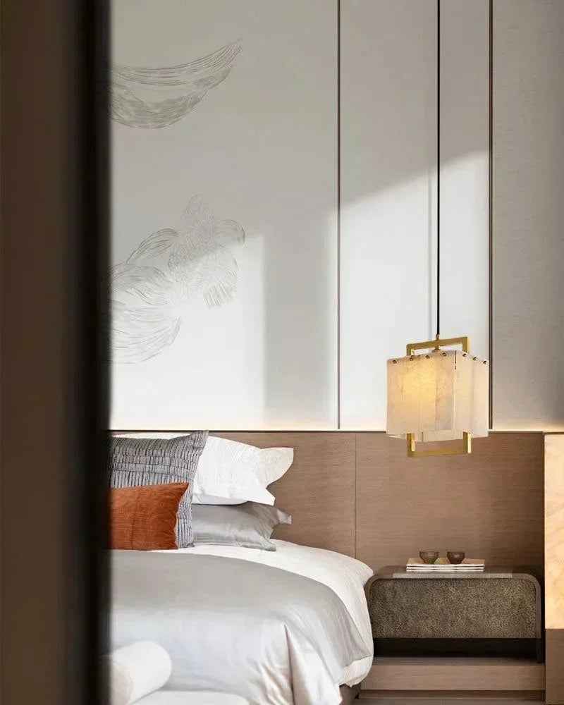 LightsStory Series Ethereal Pendant Light | Cluster Suspension Hand-polished marble and alabaster with brass details, Rubbed Brass finish for Lobbies, hotels, and mansions Modern Pendant lamp